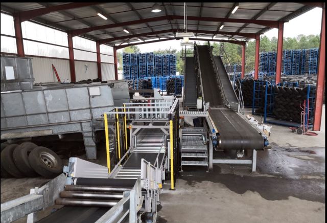 Modification of a Waste Tyre sorting  installation fitted with dynamic weighing system