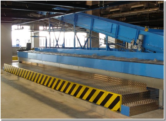Sloped Carousel for baggage sorting system