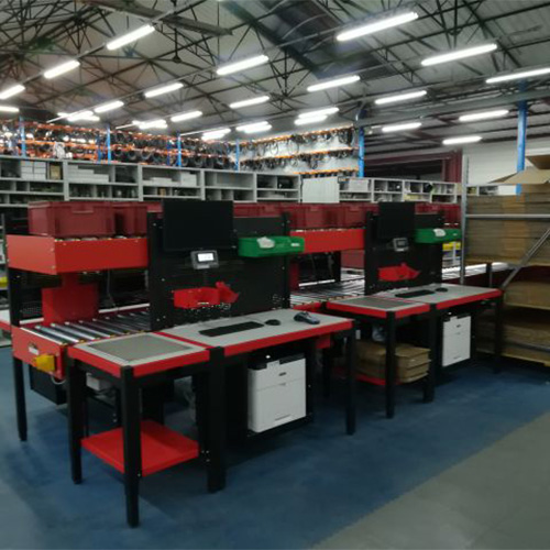 Installation de préparation de commande avec lecture de code barre